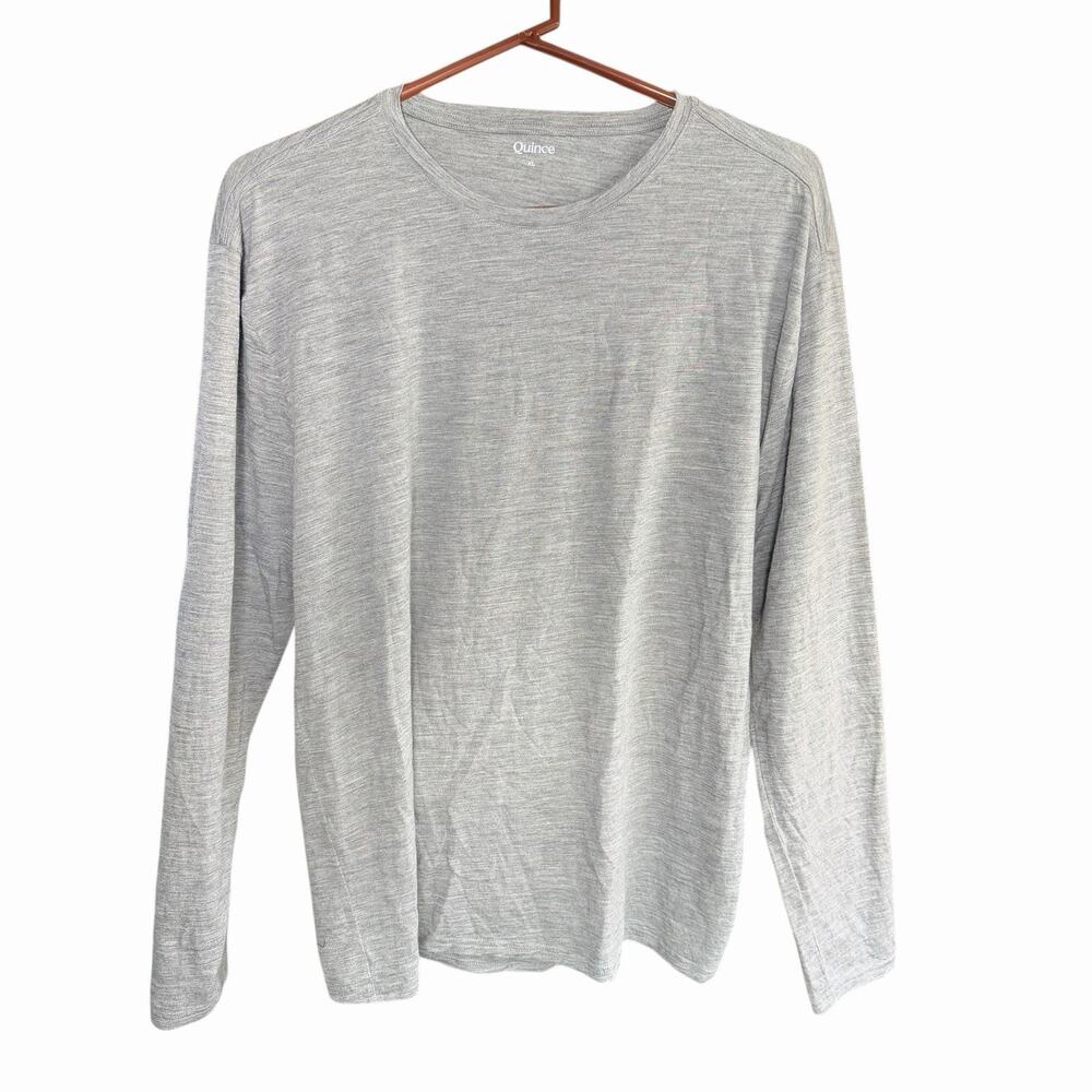 Quince Heather Light Gray Long Sleeve Crewneck Tee